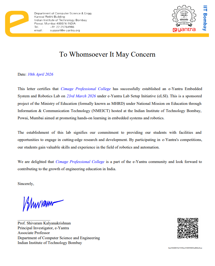 IIT Bombay e-Yantra Robotics Lab inaugurated at Catalyst College and Cimage Professional College — CIMAGE Group Patna