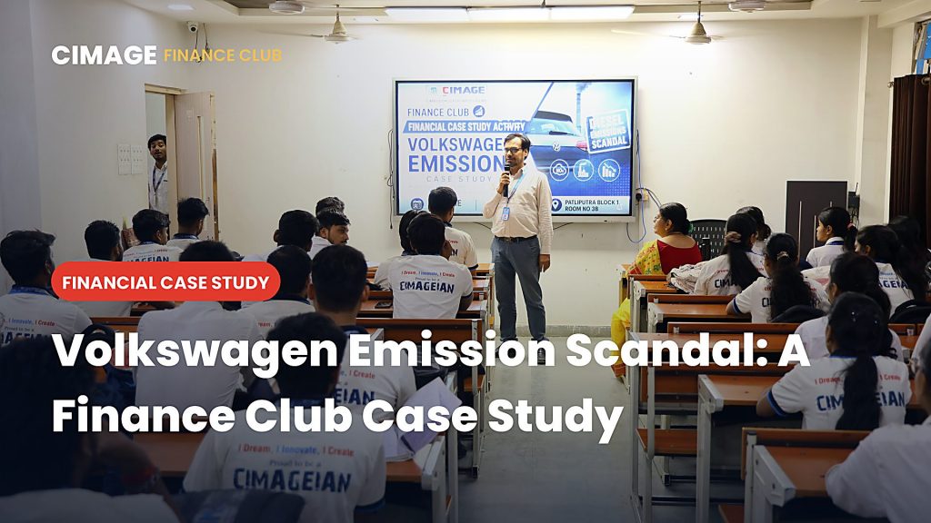 CIMAGE Finance Club case study discussion on the Volkswagen emission scandal.