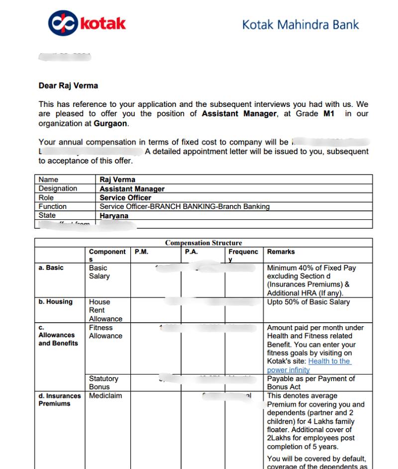 CIMAGE Group of Institutions Patna student Raj Verma got placement at Kotak Mahindra Bank as Assistant Manager Grade M1 Service Officer Branch Banking Gurgaon Haryana