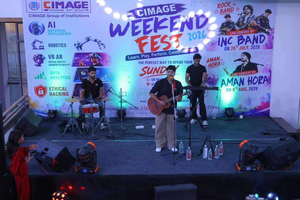 Live musical performance on the main stage at CIMAGE Weekend Fest 2026 in Patna
