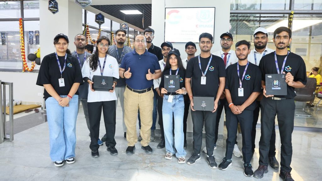 16 CIMAGE students selected as Google Student Brand Ambassadors with Director Dr. Prof. Neeraj Agrawal in Patna