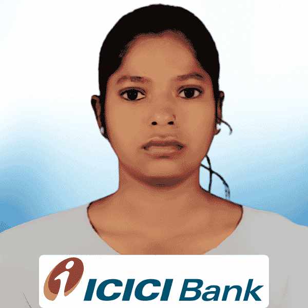 Abhilasha Kumari, a B.Sc. IT student from CIMAGE Patna, smiling in a formal portrait beside the ICICI Bank logo