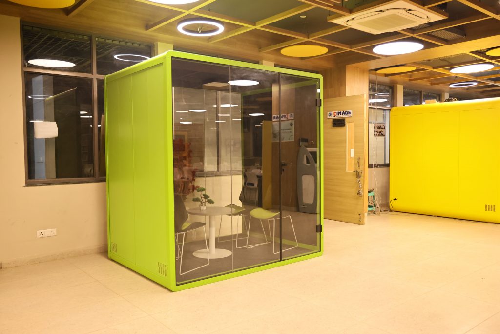Silent Pods for student faculty discussions at CIMAGE
