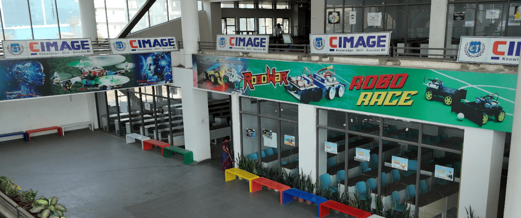Student breakout space at CIMAGE Digital Campus
