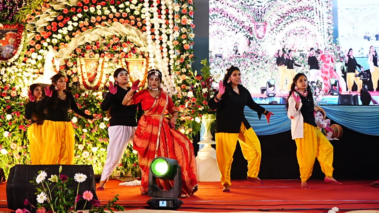 Students presenting a cultural performance at CIMAGE Janmashtami celebration