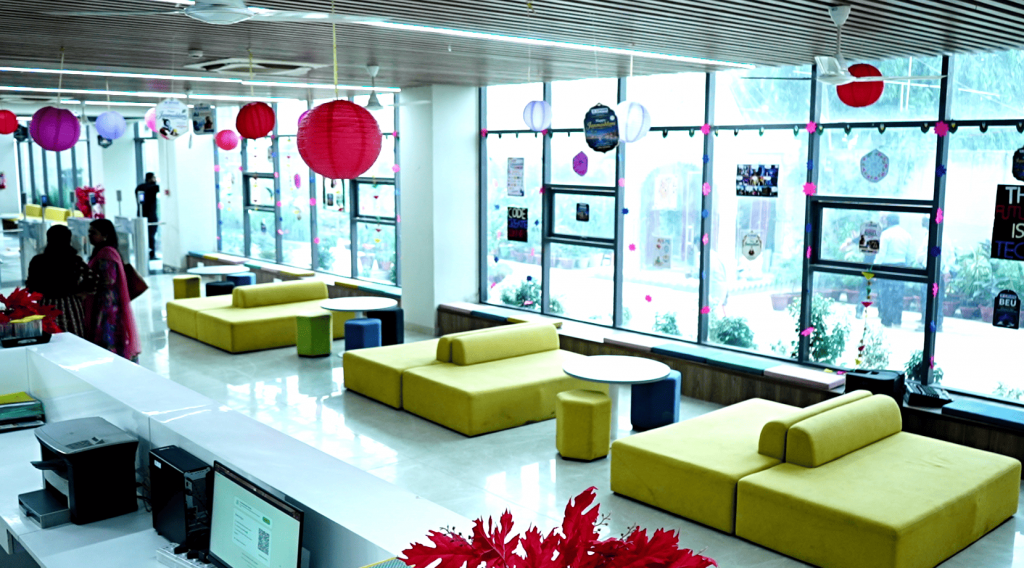 Modern reception area at CIMAGE campus